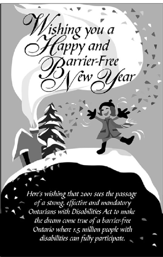 Black and White ODA New Year's 2001 greeting card